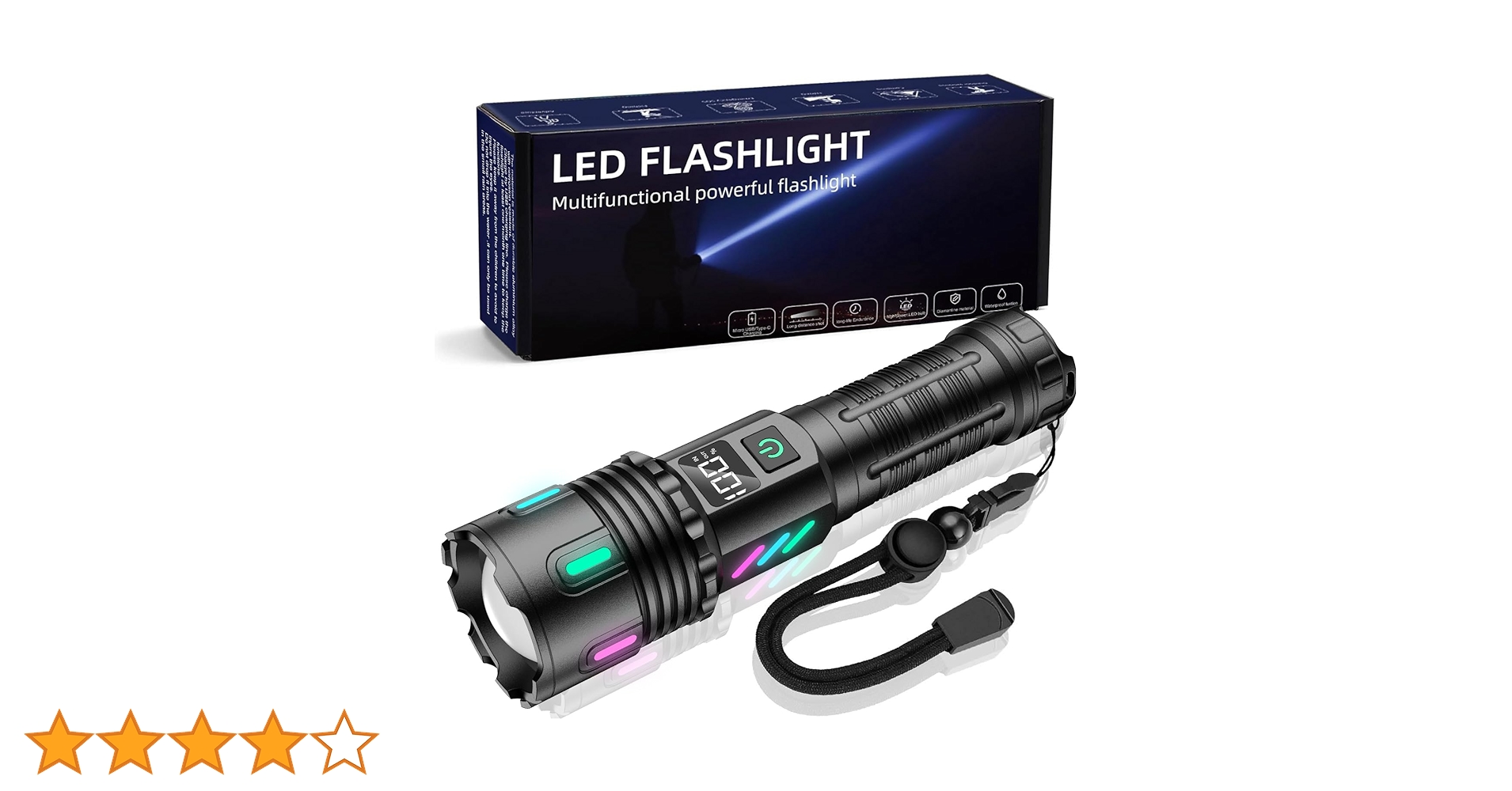 Amazon.co.jp: 【最新の強化版 夜光】 LED 懐中電灯 ディジタル